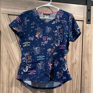 HeartSoul Navy Blue Mermaid scrub top Sz medium